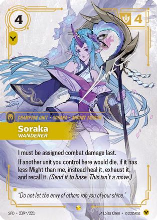 Soraka - Wanderer (Signature) (239*/221) [Spiritforged] Foil - Deck Out Gaming