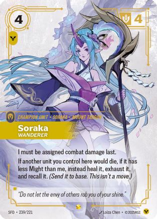 Soraka - Wanderer (Overnumbered) (239/221) [Spiritforged] Foil - Deck Out Gaming