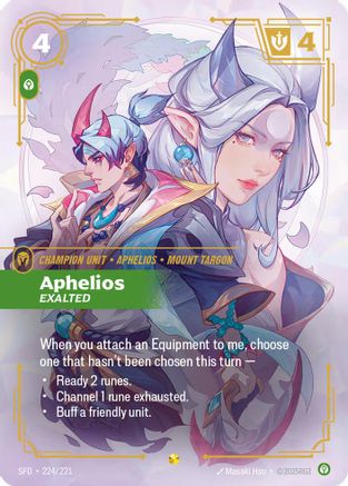 Aphelios - Exalted (Overnumbered) (224/221) [Spiritforged] Foil - Deck Out Gaming