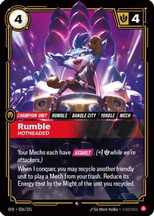Rumble - Hotheaded (026/221) [Spiritforged] Foil - Deck Out Gaming