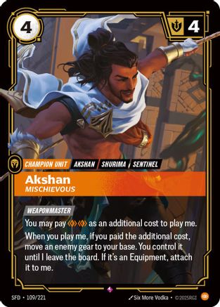 Akshan - Mischievous (109/221) [Spiritforged] Foil - Deck Out Gaming