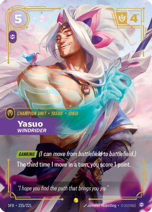 Yasuo - Windrider (Overnumbered) (235/221) [Spiritforged] Foil - Deck Out Gaming
