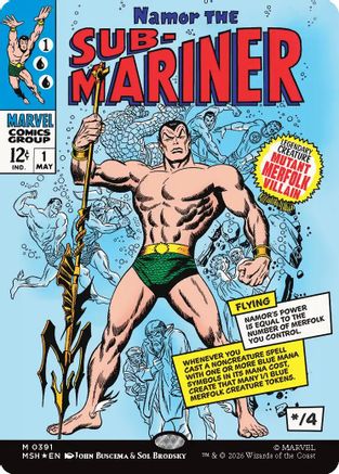 Namor The Sub-Mariner (Borderless) (391) [Marvel Super Heroes] foil - Deck Out Gaming