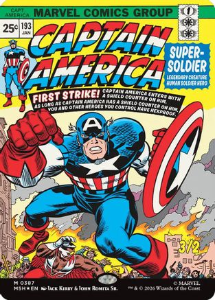 Captain America, Super-Soldier (Borderless) (387) [Marvel Super Heroes] foil - Deck Out Gaming
