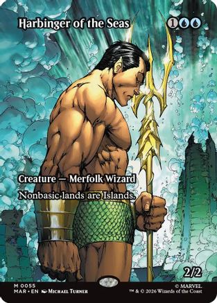 Harbinger of the Seas (Borderless) (55) [Marvel Universe Eternal-Legal] foil - Deck Out Gaming