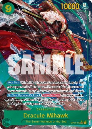 Dracule Mihawk - OP14-119 (Alternate Art) (OP14-119) [The Azure Sea's Seven] Foil - Deck Out Gaming