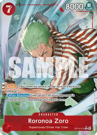 Roronoa Zoro - OP14-015 (Alternate Art) (OP14-015) [The Azure Sea's Seven] Foil