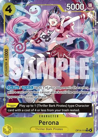 Perona - OP14-111 (Alternate Art) (OP14-111) [The Azure Sea's Seven] Foil - Deck Out Gaming