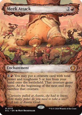 Meek Attack (0319) (Showcase) (319) [Lorwyn Eclipsed] foil - Deck Out Gaming