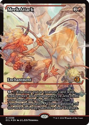 Meek Attack (0388) (Showcase) (388) [Lorwyn Eclipsed] foil - Deck Out Gaming