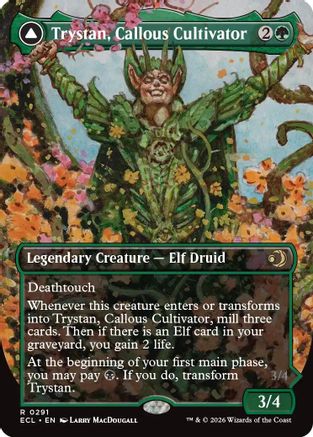Trystan, Callous Cultivator (Borderless) (291) [Lorwyn Eclipsed] foil - Deck Out Gaming