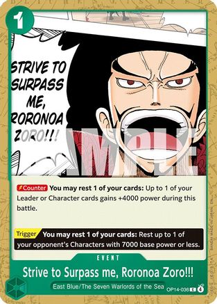 Strive to Surpass me, Roronoa Zoro!!! (OP14-036) [The Azure Sea's Seven]-1