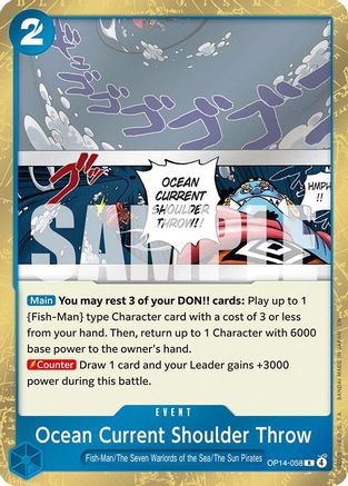 Ocean Current Shoulder Throw (OP14-058) [The Azure Sea's Seven] Foil - Deck Out Gaming