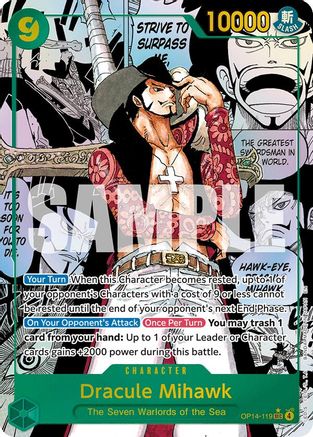 Dracule Mihawk (Manga) (OP14-119) [The Azure Sea's Seven] Foil - Deck Out Gaming