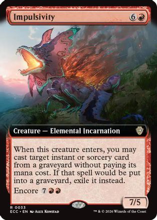 Impulsivity (Extended Art) (33) [Commander: Lorwyn Eclipsed] - Deck Out Gaming