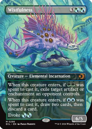 Wistfulness (Borderless) (296) [Lorwyn Eclipsed] foil - Deck Out Gaming