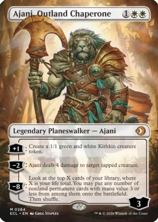 Ajani, Outland Chaperone (Borderless) (284) [Lorwyn Eclipsed] foil - Deck Out Gaming