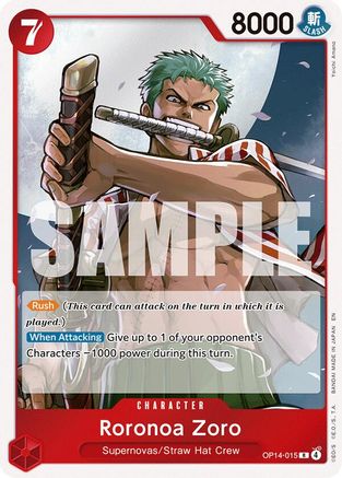 Roronoa Zoro - OP14-015 (OP14-015) [The Azure Sea's Seven] Foil - Deck Out Gaming