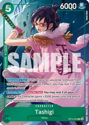 Tashigi (Dash Pack) (OP14-029) [The Azure Sea's Seven] Foil - Deck Out Gaming