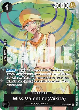 Miss.Valentine(Mikita) (Dash Pack) (OP14-087) [The Azure Sea's Seven] Foil - Deck Out Gaming