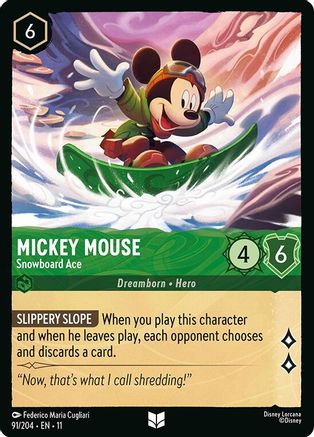 Mickey Mouse - Snowboard Ace (91/204) [Winterspell] - Deck Out Gaming