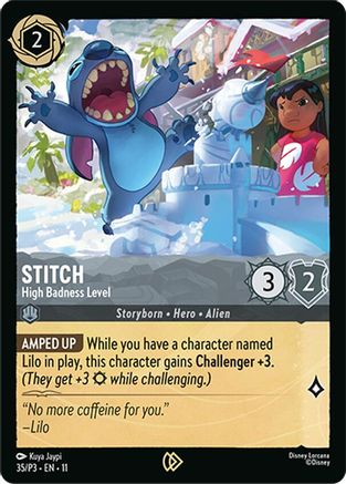 Stitch - High Badness Level (35) [Disney Lorcana Promo Cards] Cold Foil - Deck Out Gaming