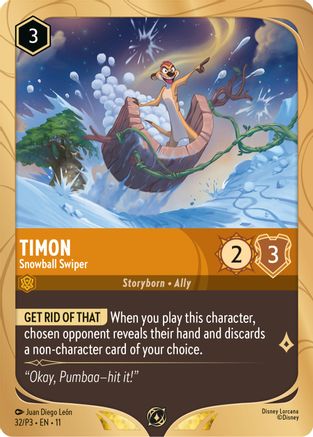 Timon - Snowball Swiper (32) [Disney Lorcana Promo Cards] Holofoil - Deck Out Gaming
