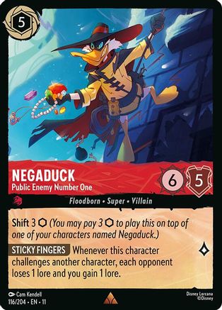 Negaduck - Public Enemy Number One (116/204) [Winterspell] Cold Foil - Deck Out Gaming