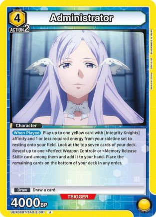 Administrator (UEX06BT/SAO-2-001) [UEX06BT: Sword Art Online Vol.2] - Deck Out Gaming