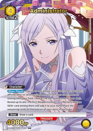 Administrator (U*) (UEX06BT/SAO-2-001) [UEX06BT: Sword Art Online Vol.2] Foil - Deck Out Gaming