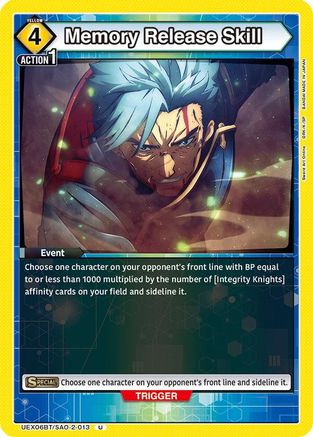 Memory Release Skill (UEX06BT/SAO-2-013) [UEX06BT: Sword Art Online Vol.2] - Deck Out Gaming