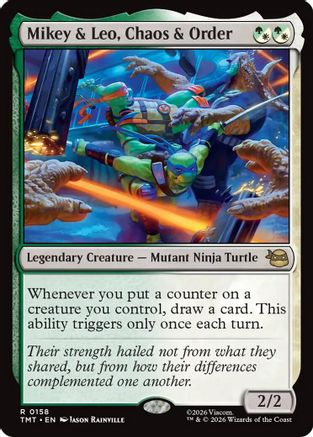 Mikey & Leo, Chaos & Order (158) [Teenage Mutant Ninja Turtles] foil - Deck Out Gaming