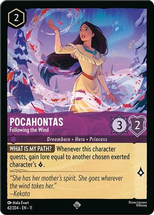 Pocahontas - Following the Wind (42/204) [Winterspell] - Deck Out Gaming