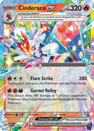 Cinderace ex (38) [ME: Ascended Heroes] Holofoil