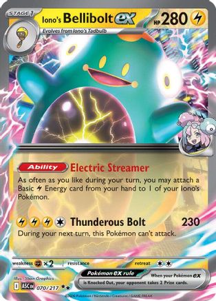Iono's Bellibolt ex - 070/217 (70) [ME: Ascended Heroes] Holofoil - Deck Out Gaming