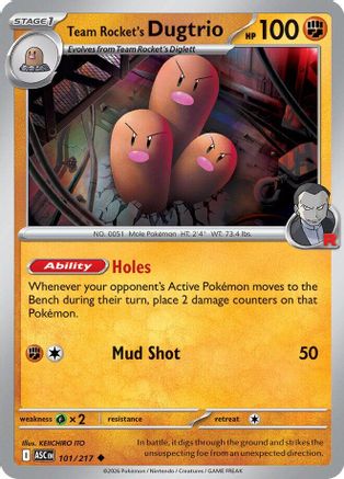Team Rocket's Dugtrio - 101/217 (101) [ME: Ascended Heroes] - Deck Out Gaming