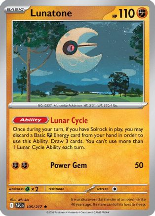 Lunatone (105) [ME: Ascended Heroes] Holofoil - Deck Out Gaming