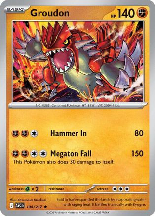 Groudon (108) [ME: Ascended Heroes] Reverse Holofoil - Deck Out Gaming