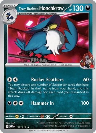 Team Rocket's Honchkrow (127) [ME: Ascended Heroes] Holofoil - Deck Out Gaming