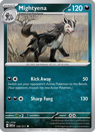Mightyena - 129/217 (129) [ME: Ascended Heroes] Reverse Holofoil - Deck Out Gaming