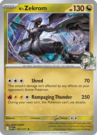 N's Zekrom (155) [ME: Ascended Heroes] Holofoil - Deck Out Gaming