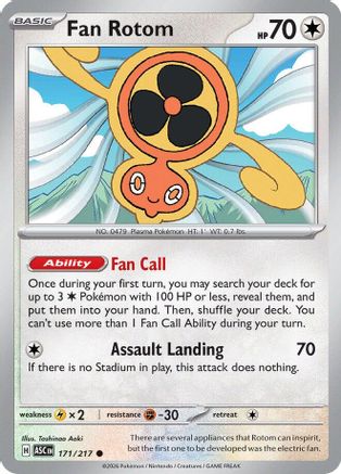 Fan Rotom - 171/217 (171) [ME: Ascended Heroes] Reverse Holofoil - Deck Out Gaming