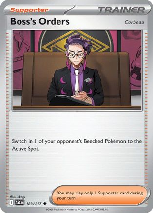 Boss's Orders [Corbeau] - 183/217 (183) [ME: Ascended Heroes] Reverse Holofoil - Deck Out Gaming