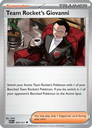 Team Rocket's Giovanni (204) [ME: Ascended Heroes] Reverse Holofoil - Deck Out Gaming