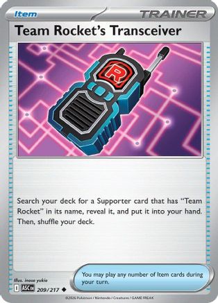 Team Rocket's Transceiver - 209/217 (209) [ME: Ascended Heroes] - Deck Out Gaming