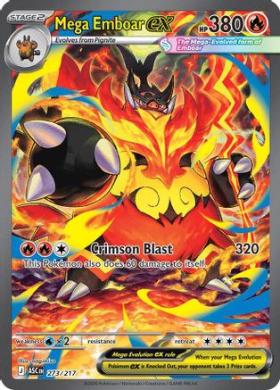 Mega Emboar ex - 273/217 (273) [ME: Ascended Heroes] Holofoil - Deck Out Gaming
