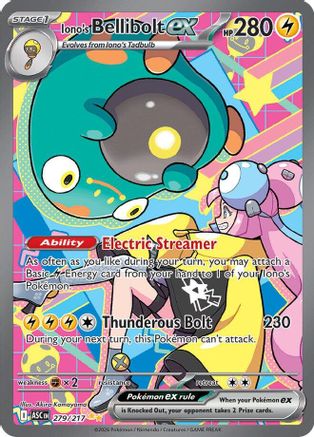 Iono's Bellibolt ex - 279/217 (279) [ME: Ascended Heroes] Holofoil - Deck Out Gaming