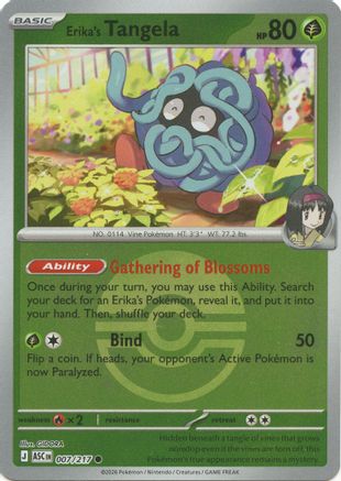 Erika's Tangela - 007/217 (Poke Ball) (7) [ME: Ascended Heroes] Reverse Holofoil