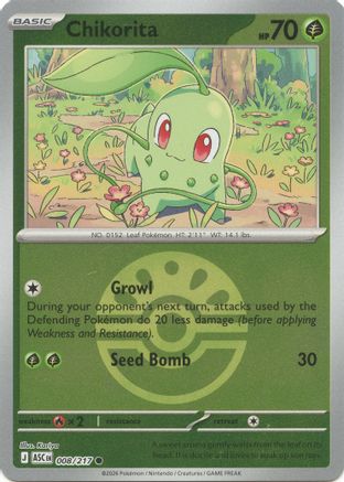 Chikorita (Friend Ball) (8) [ME: Ascended Heroes] Reverse Holofoil-1