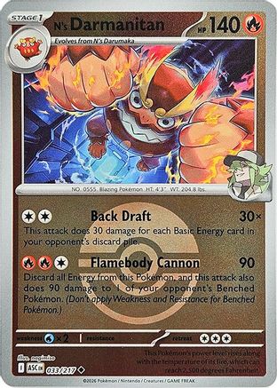 N's Darmanitan (Poke Ball) (33) [ME: Ascended Heroes] Reverse Holofoil - Deck Out Gaming